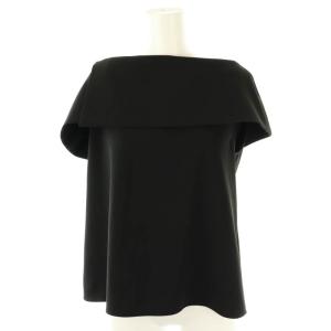 24SS コンパクトストレッチケープブラウス ブラック /DF OS