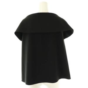 NOBLE 24SS コンパクトストレッチケープブラウス ブラック /DF OS