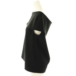 NOBLE 24SS コンパクトストレッチケープブラウス ブラック /DF OS