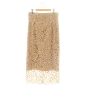 23AW リバーレースIラインスカート ロング 40 ブラウン /HK OS