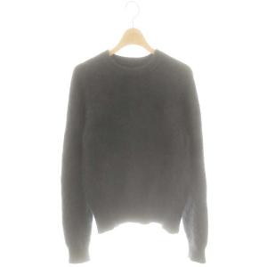 FUR KNITクループルオーバー ニット セーター 長袖 ブラック /HK OS