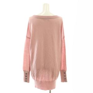 BURBERRY BLUE LABEL ウール ニット セーター チュニック丈 38 ピンク /AT OS