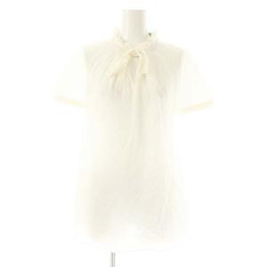 リボン ブラウス 半袖 38 ホワイト /HK OS