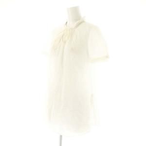 BURBERRY BLUE LABEL リボン ブラウス 半袖 38 ホワイト /HK OS