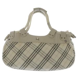 チェック ロゴ金具 ハンドバッグ ロゴ ベージュ /SR12