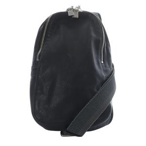 ボディバッグ クロスボディ ショルダーバッグ ワンショルダー 斜め掛け レザー ブラック /YO7