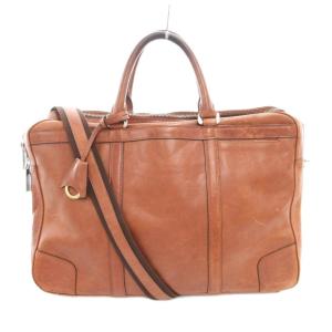 ビジネスバッグ ブリーフケース ショルダー 2WAY レザー 茶 ブラウン /AE