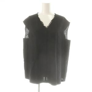 リネンVネックノースリーブプルオーバー カットソー 36 黒 /MI OS