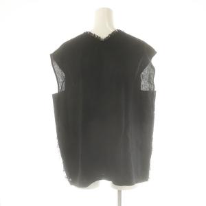 CYCLAS リネンVネックノースリーブプルオーバー カットソー 36 黒 /MI OS