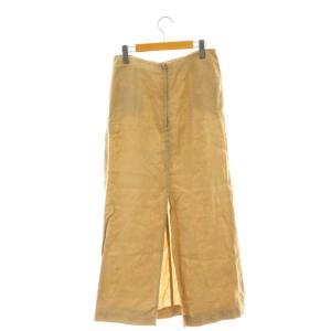 Deuxieme Classe Linen Slit スカート ロング タイト 38 ベージュ /HK OS