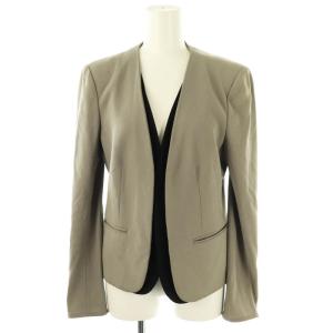 CINDY ダブルカラージャケット ノーカラー 6 グレー /AT OS