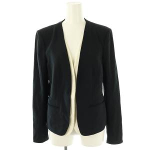 CINDY ダブルカラージャケット ノーカラー 6 紺 ネイビー /AT OS