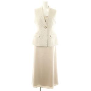 24SS ウエストシェイプジレ&サテンワンピセット ベスト キャミワンピース ロング 0 アイボリー /DF