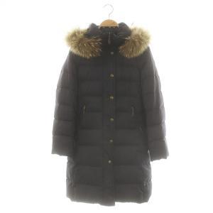 ラクーンファー付き ダウンコート アウター 36 ネイビー /DF OS