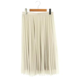 バックサテンアムンゼンプリーツスカート ロング 36 ライトグレー /DF OS