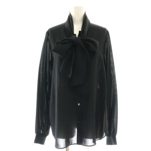 フィネスボウタイブラウス 長袖 F 黒 ブラック /AT OS