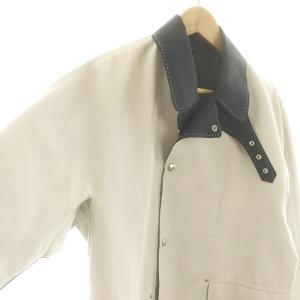 LANVIN ステッチカラージャケット 44 ベージュ 黒 /MI OS