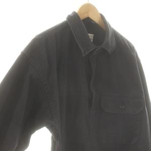 MHL. コットンプルオーバーシャツ ハーフジップ M 黒 /MI OS