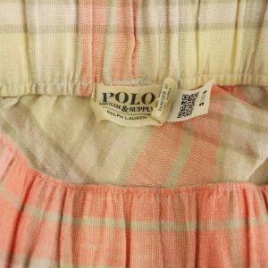 POLO RALPH LAUREN チェック リネン ロングスカート フレア イージー SP ピンク /MY OS