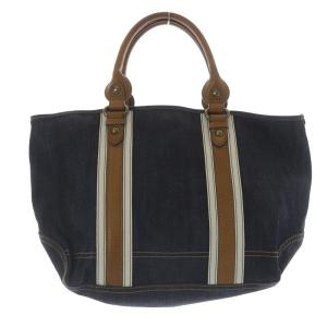 BURBERRY BLUE LABEL デニム トートバッグ ハンドバッグ ロゴ グレー 茶色 ブラウン /SR22