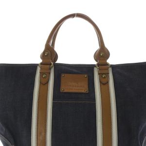 BURBERRY BLUE LABEL デニム トートバッグ ハンドバッグ ロゴ グレー 茶色 ブラウン /SR22