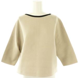24AW ポリエステルホールガーメントプルオーバー ニット バックパール釦 ニット カットソー 38 ベージュ