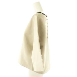 自由区 24AW ポリエステルホールガーメントプルオーバー ニット バックパール釦 ニット カットソー 38 ベージュ