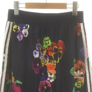 adidas Originals 花柄 スカート フレア M 紺 白 マルチカラー /MI OS