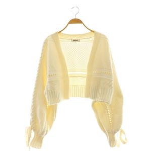 ドロストケーブルカーディガン ニット クロップド F ホワイト /DF OS