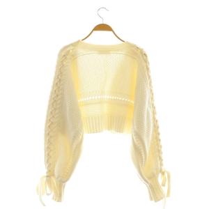 SNIDEL ドロストケーブルカーディガン ニット クロップド F ホワイト /DF OS