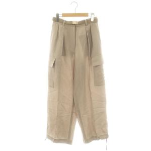4110600651 25SS リネンアセテート カーゴパンツ 38 ブラウン