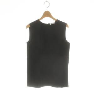 24SS Minimal Satin ブラウス 黒 /MI OS