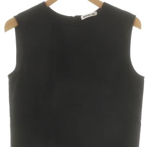 EVERYDAY I LIKE 24SS Minimal Satin ブラウス 黒 /MI OS