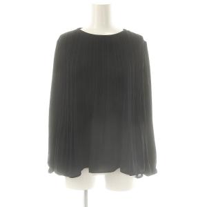 24AW ジョーゼットシフォンプリーツ ブラウス 2 紺 /MI OS