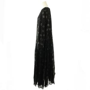 HOUSE OF LOTUS 24SS サークルプリントギャザーワンピース ロング M ブラック /DF OS