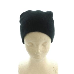 Deuxieme Classe maison PARIS TIME TO RELAX ボンボン付ニット帽 帽子 ウール フォックス 黒