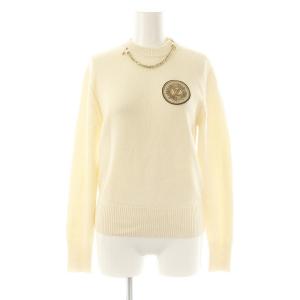 22AW RW222WFZ カシミヤ LVパッチワーク チェーンニット XS アイボリー