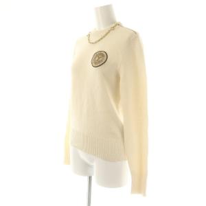 LOUIS VUITTON 22AW RW222WFZ カシミヤ LVパッチワーク チェーンニット XS アイボリー