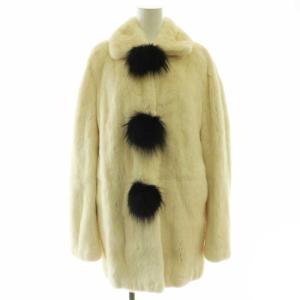 ミンクファーコート F38 オフホワイト ブラック