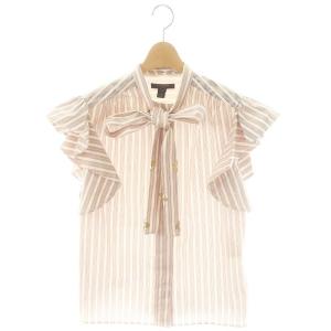 RW212WDR3FLB 20SS モノグラム ストライプ 2WAY ブラウス ボウタイ 34