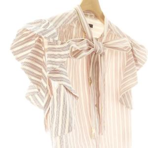 LOUIS VUITTON RW212WDR3FLB 20SS モノグラム ストライプ 2WAY ブラウス ボウタイ 34