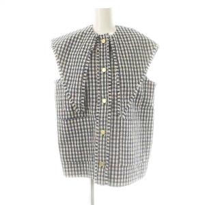 25SS セーラーリボンギンガムツイードジレ F