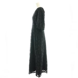 CLANE VINTAGE LACE PUFF ONE PIECE ワンピース ロング 七分袖 1 ブラック /DO