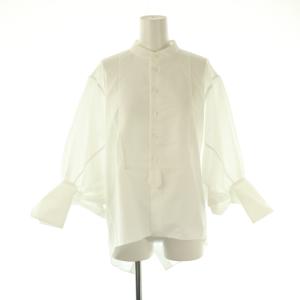 double-end leno cloth tuxedo blouse ブラウス 長袖 36 オフホワイト