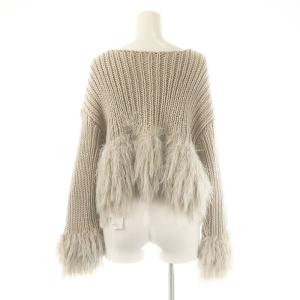 COCO DEAL 24AW フリンジカーディガン ニット クロップド 2 グレー /DF OS