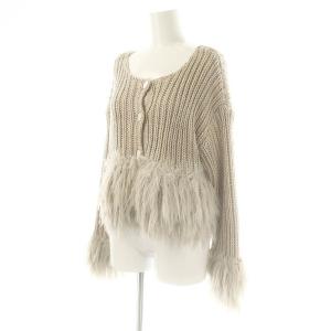 COCO DEAL 24AW フリンジカーディガン ニット クロップド 2 グレー /DF OS