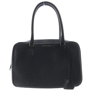 レザー ミニボストンバッグ ハンドバッグ 黒 ブラック /SR18