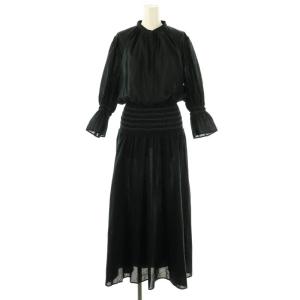 大草直子さんコラボ ウエストシャーリングドレス ワンピース ロング 長袖 F ブラック /DO OS