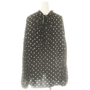 JOURNAL STANDARD L'ESSAGE ボウタイボリュームブラウス ドット 水玉 ブラック オフホワイト /ES OS