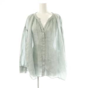 COLLAGE GALLARDAGALANTE リネン シアーブラウス シャツ F スモークグリーン /ES OS